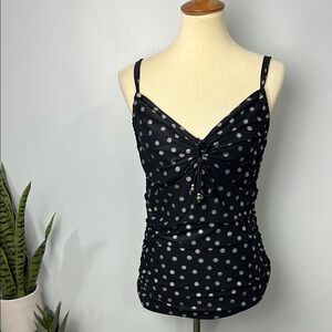 Coco Reef Black and Silver Ruched Tankini Size 38C